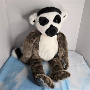 Manhattan Toy Plush Stuffed Animal Lemur Monkey Black White Ring Tail